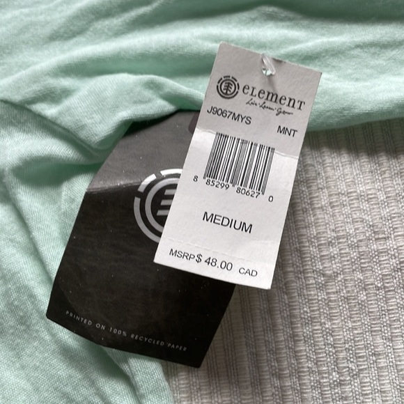 ELEMENT Mint Green Lace Detail Long Sleeve T-Shirt Size Medium NWT - Picture 3 of 7